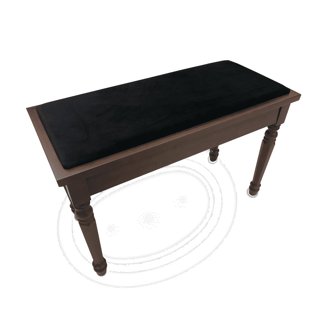 Frederick Walnut Duet Piano Bench - Padded Top w/ Traditional Legs